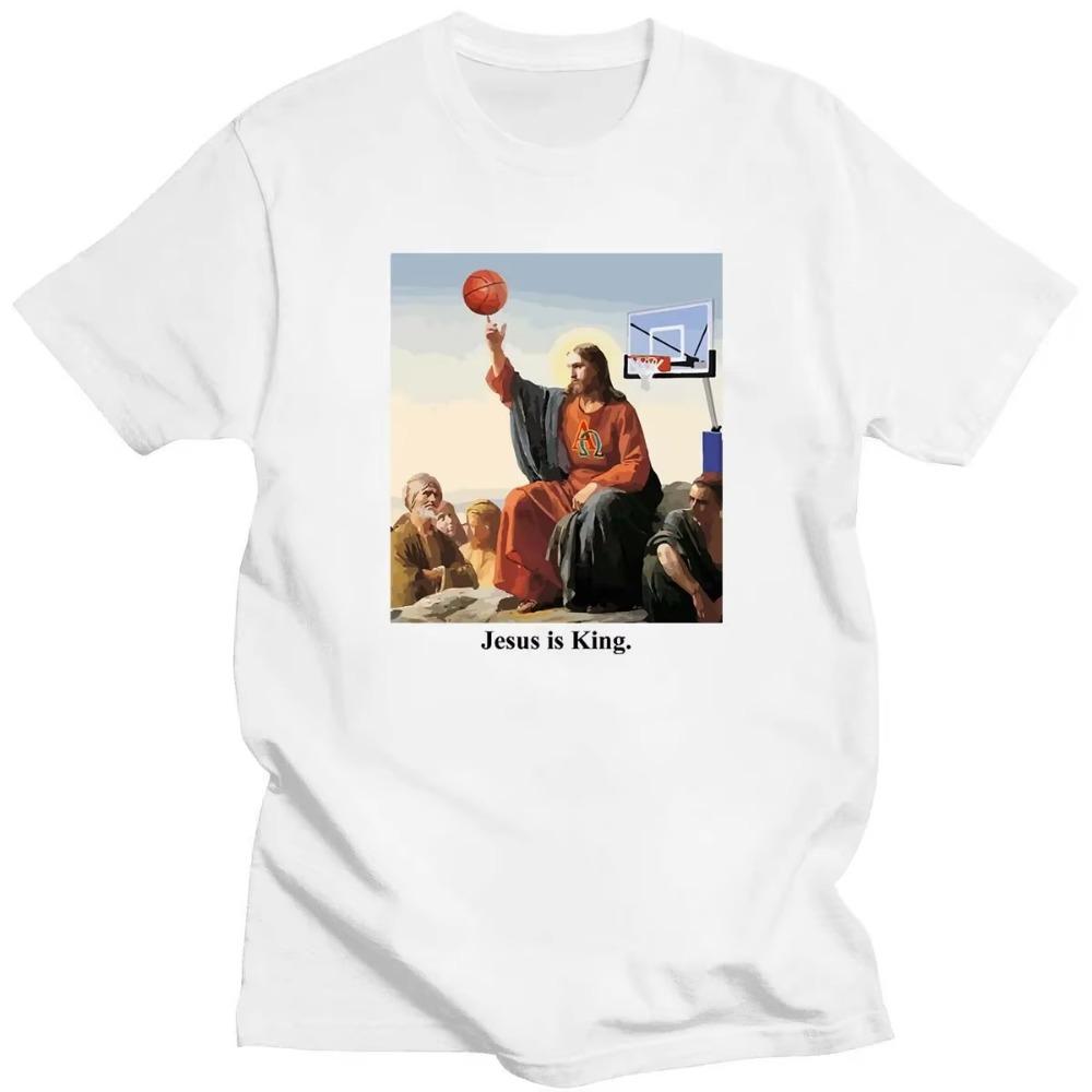 Funny Jesus Play Basketball T-shirt Faith Tee Women Men Religion Tops Religious Easter Roupas Ropa Hombre Masculinas