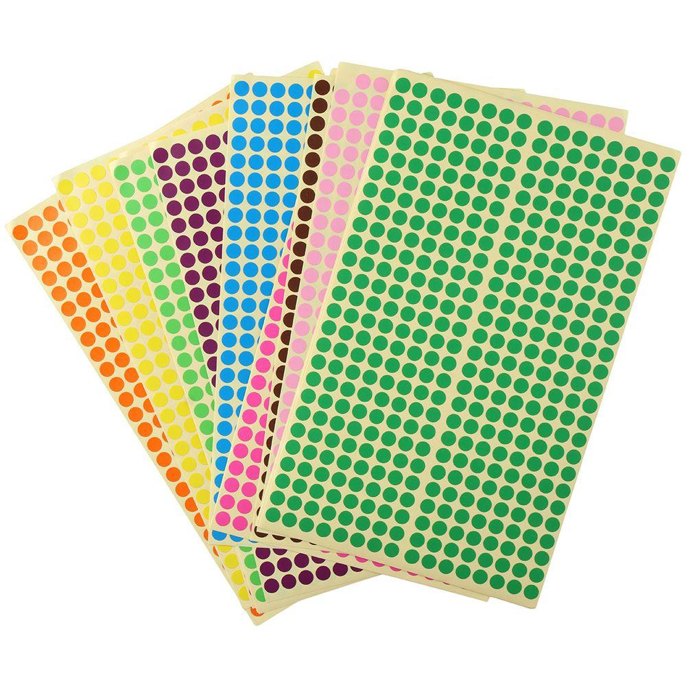 Decorazione Multicolore 1/4" Adesivi a Punti Cerchio Etichette a Punti Multicolore Autoadesive Piccole per Ufficio