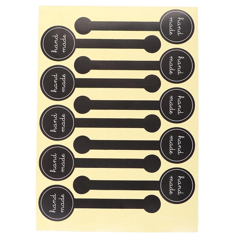 100Pcs Adhesive Long Style Handmade Cake Packaging Sealing Label Kraft Sticker