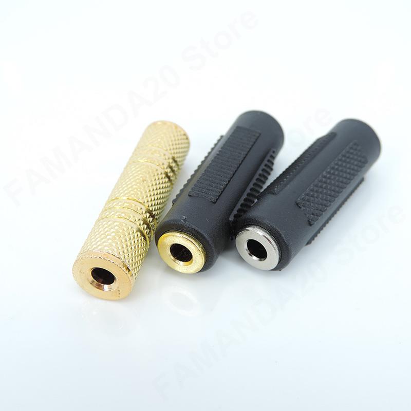 3.5mm to 3.5mm Female Jack Stereo Connector Coupler Adapter Audio Cable Extension gold nickel plating for Car Headphone