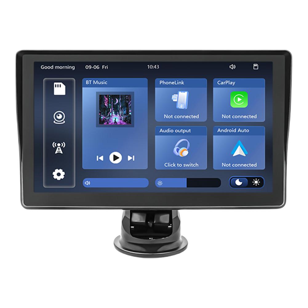 

7-дюймовий бездротовий мультимедійний відеоплеєр Carplay Android Auto HD IPS сенсорний екран сонцезахисний козирок сумісний з Bluetooth для всіх транспортних засобів