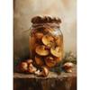 Vintage Tomatoes Spice Lemons Honey Jar Milk Glass Still Life Posters Canvas Printing Wall Art Picture for Kitchen  Gifts