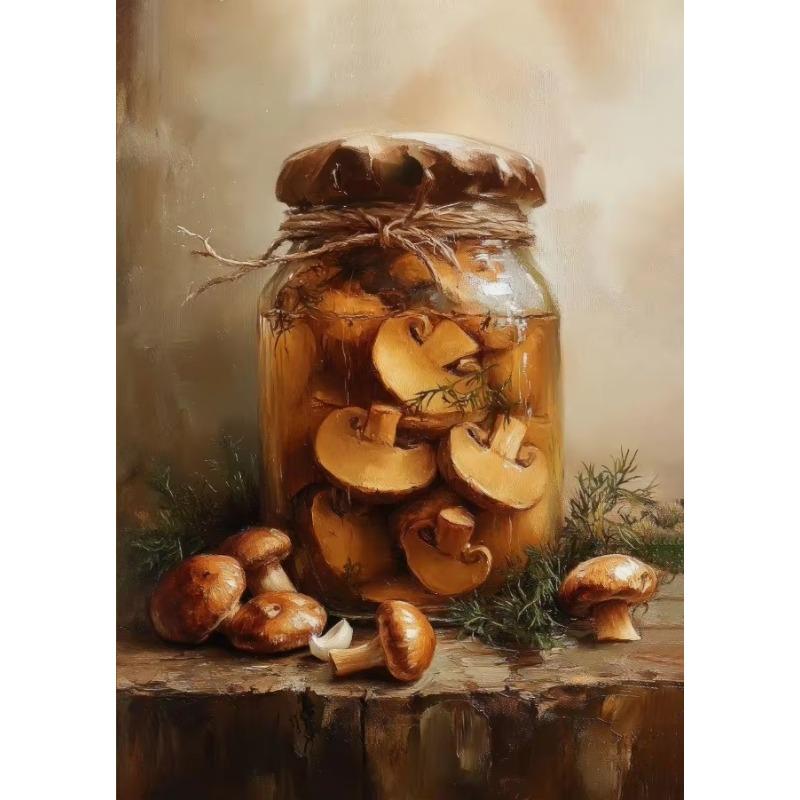 Vintage Tomatoes Spice Lemons Honey Jar Milk Glass Still Life Posters Canvas Printing Wall Art Picture for Kitchen Gifts