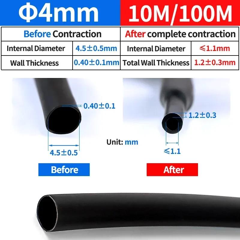 100 Meter/ 10M 4:1 Schrumpfschlauch mit Kleber Polyolefin Schrumpfen Verschiedene Schrumpfschläuche Draht Kabel Ummantelung Schläuche