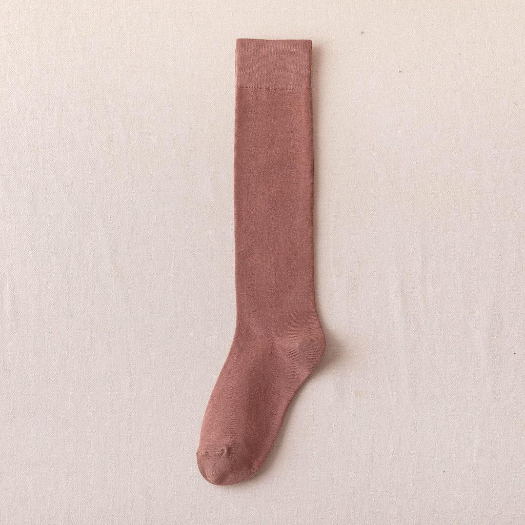 Women's Korean-Style Knee-High Black and White Slimming Cotton Socks