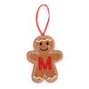 Gingerbread Man Ornaments Initial Alphabet Monogram Gingerbread Hanging Ornament Family Name Letter Xmas Tree Decor