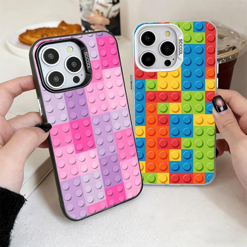 Fashion Building Blocks Pattern Soft Phone Case for iPhone 15 16 17 Pro Max 17Air 16E 14 Plus 13 12 Mini Shockproof Cover Back S