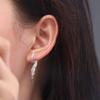 Silver Color Ear Clips Wings Shape Dangle Earrings Simple Elf Ear Cuff  Women