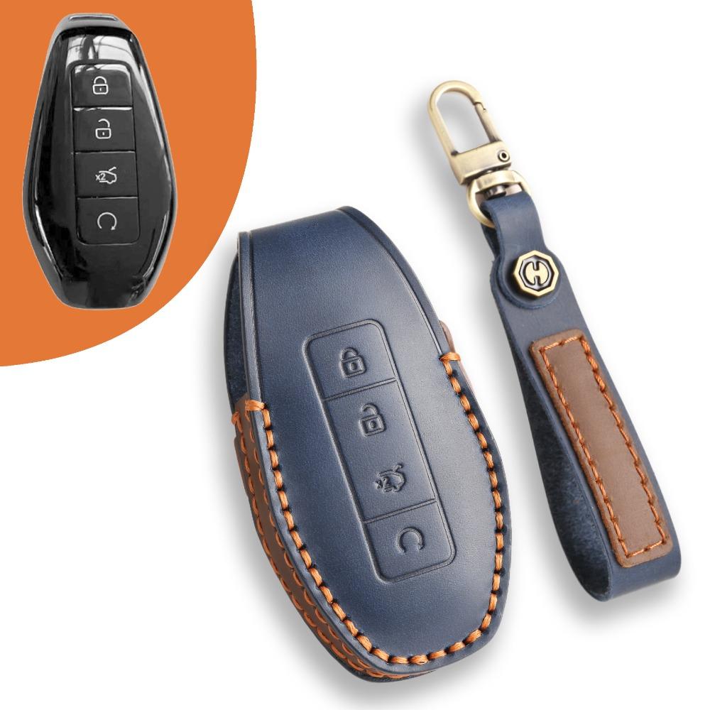 Premium Leather Key Case for Denza Z9GT N9 D9 Full Protection Car Key Cover Minimalist Design