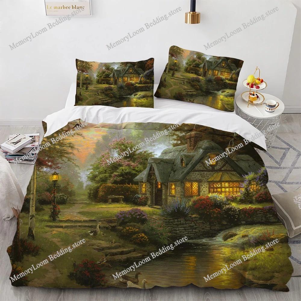 Oil Painting Chic Bedding Set Duvet Cover 3D Fashion Bedding Design King Queen Duvet Cover Double Bed Soft Cozy Set Home Textile