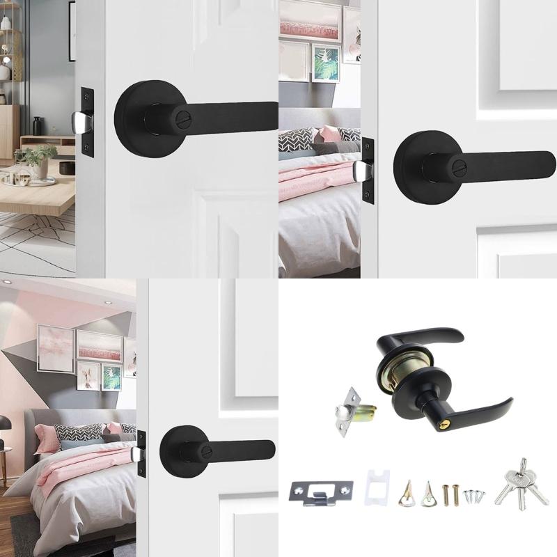 Door Handle Set with Tubular Latches Easy Installation Door Lever Multipurpose Handle for Interior Door  Passages Function