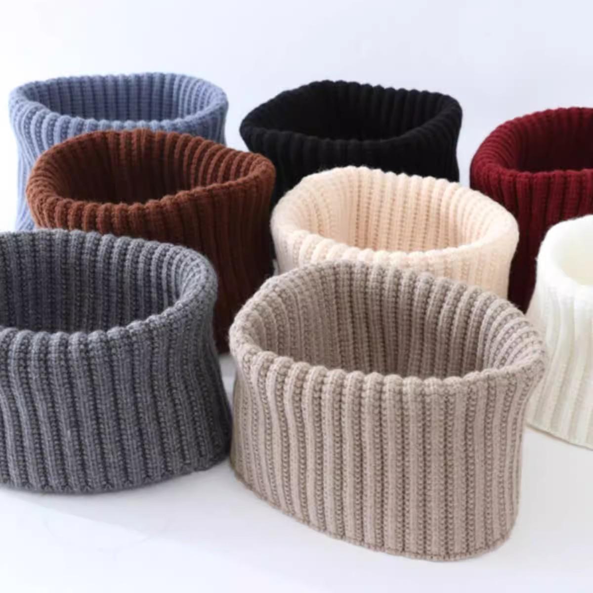 

Unisex Thickened Cashmere Knitted Neck Warmer Scarf Beige Cashmere Knit Neck Warmer - 1 piece