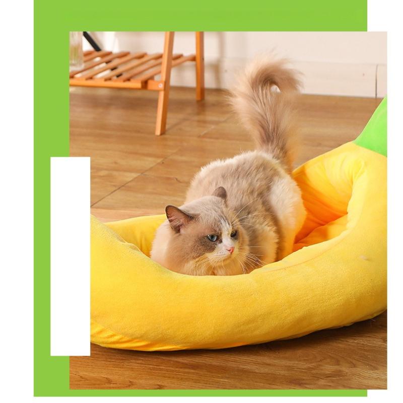 Banana Shaped Doghouse Pet Sofa Bed Washable Durable and  Boat Shaped Cat Beds Fully Filled and Not Easily Deformed Easy To Maintain Pet Accessories