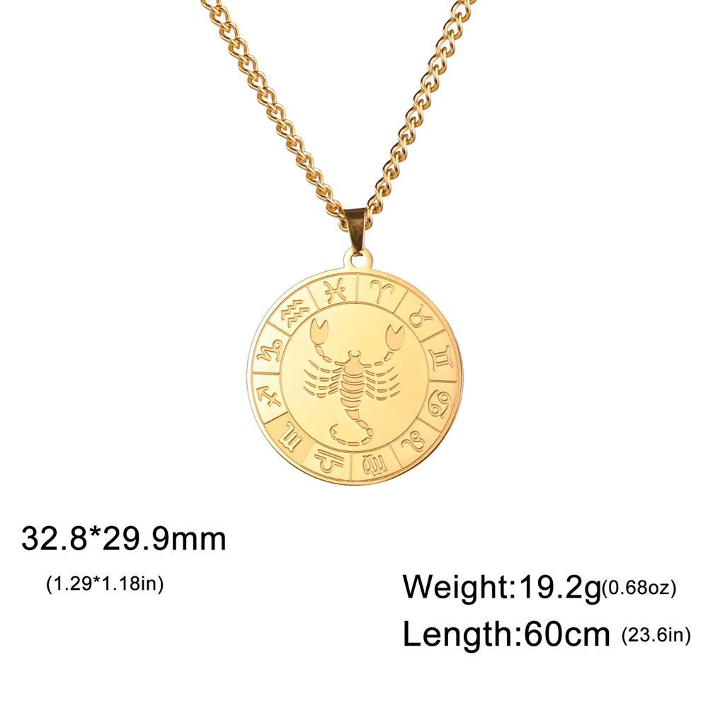 My Shape 12 Constellation Necklace Gothic Zodiac Pendant Chain Women Men Leo Aries Virgo Capricorn Birthday Jewelry Wholesale