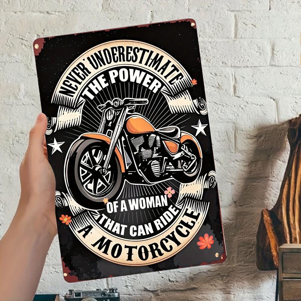 Vintage Motorcycle Metal Tin Sign Retro Biker Garage Wall Decor Industrial Style Art