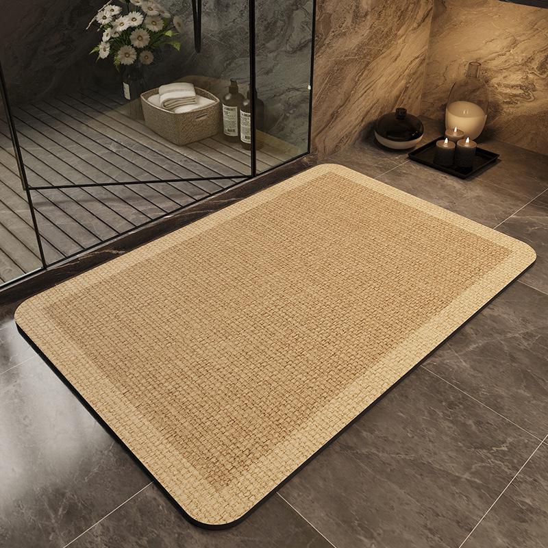 Minimalist Quick-Dry Absorbent Diatomaceous Earth Bathroom Floor Mat - Non-Slip, Wear-Resistant Foot Pad for Toilet Entrance