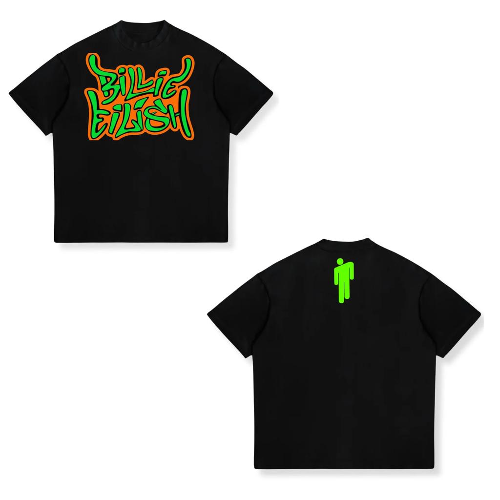 T-shirt con Stampa Billie Eilish 2026 Nuova Calda Vendita Unisex Moda Donna Retro Maglietta per Fan di Musica Y2k Street Wear T-shirt in Cotone