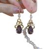 Elegant Purple Water Drop Earrings - Light Luxury, Versatile Design for Women