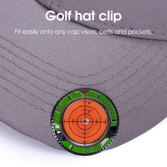 Iron Golf Ball Marker with High Precision Portable Putting Green Reader Golf Marker Clip Professional Training Aid Equipment Golf