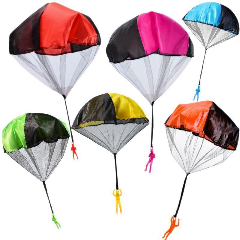 3PCS Hand Throwing Parachute 6 Colors Available Outdoor Interactive Sport Aerial Flying Parachute for Backyard Park Activity ZYF
