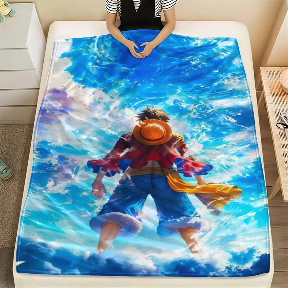 Luffy Versatile Daily Print Flannel Blanket, Warm Piece for Bedroom, Chair, Sofa, Bed and Outdoor Picnic.-TING