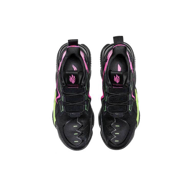 Li Ning CF Sports Comfortable Shock Absorption Non-Slip Wear-Resistant Low-Top Casual Shoes Men Casual Shoes Black Purple AGLQ079-3