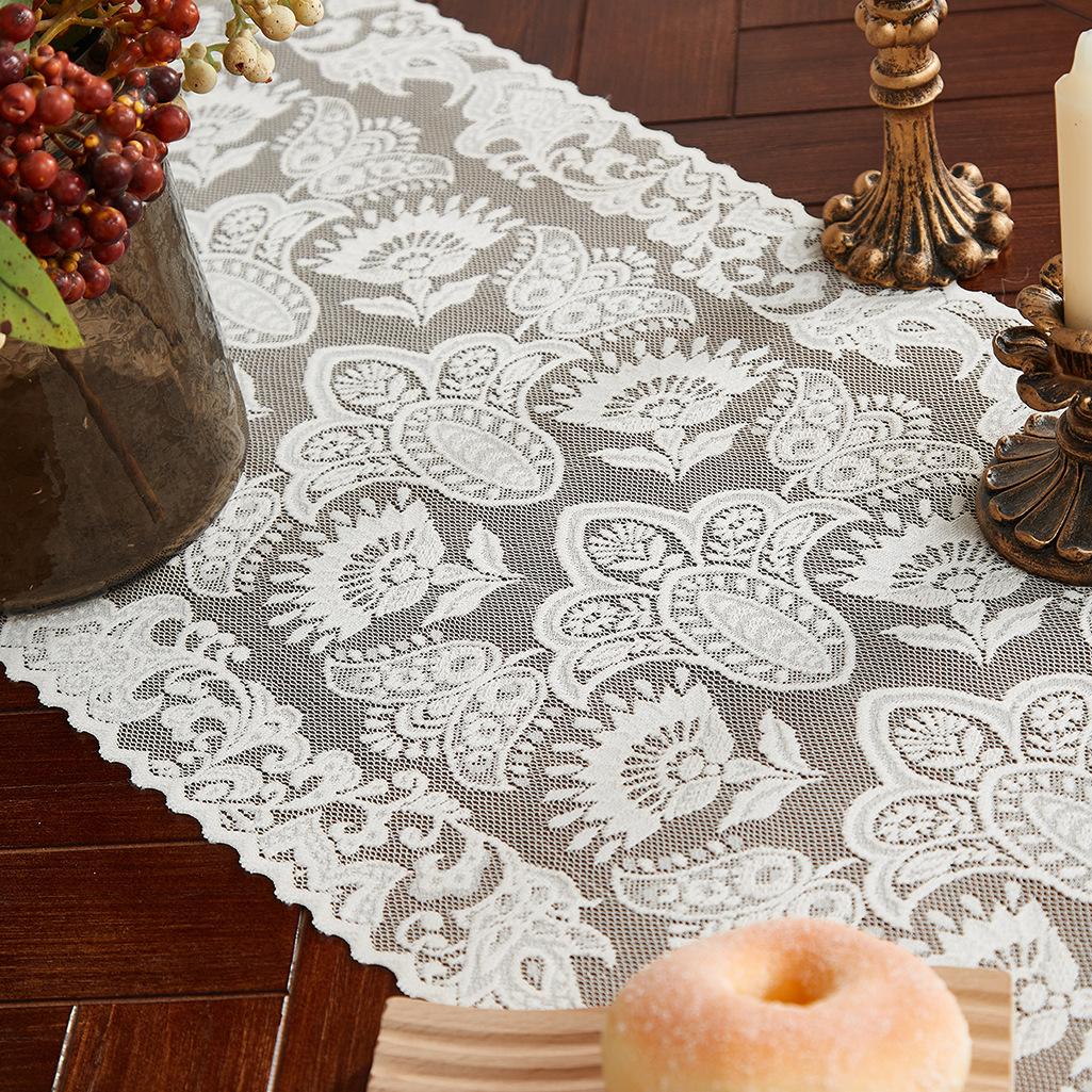 

Кружевная дорожка для стола в деревенском стиле бохо с декором из кисточек, элегантная длинная белая дорожка для обеденного стола, декор для дома и спальни 30*45