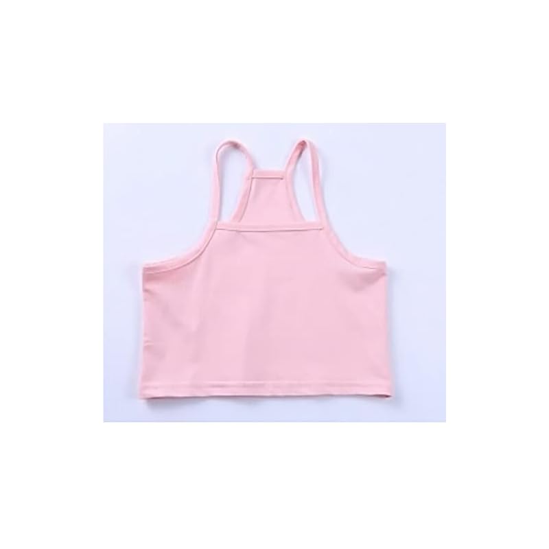 [EsuonHappiness] Kids' Half Top Tank Top for Girls - Dance, Hip Hop, Sports, Stage Costume, Jazz Dance, Elementary School, Layering, Camisole, 120cm,