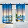Winter Snow Scenery Blackout Curtains Snowman Pine Forest Pattern Bedroom Living Room Darkening Noise-reducing Window Curtain