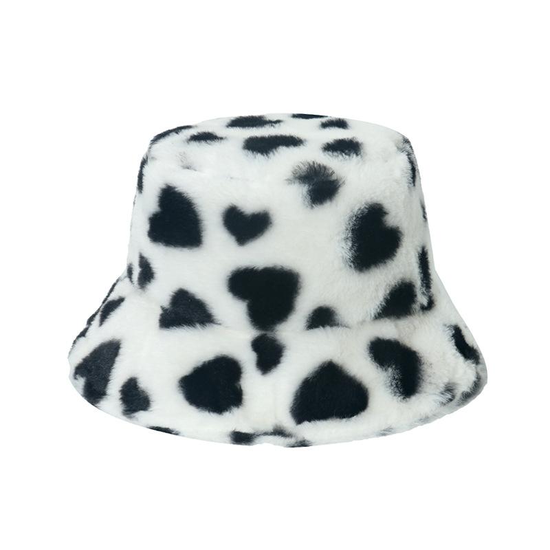 

Hat Versatile Style Love Wave Plush Womens Sunshade Fishermans Hatscaps Black
