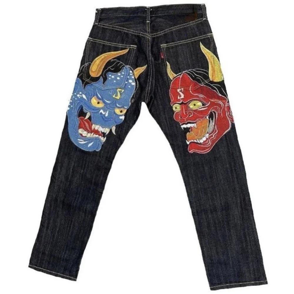 RogueWave Street Fashion Jeans Harajuku Y2K New Hip Hop Straight Leg Pants