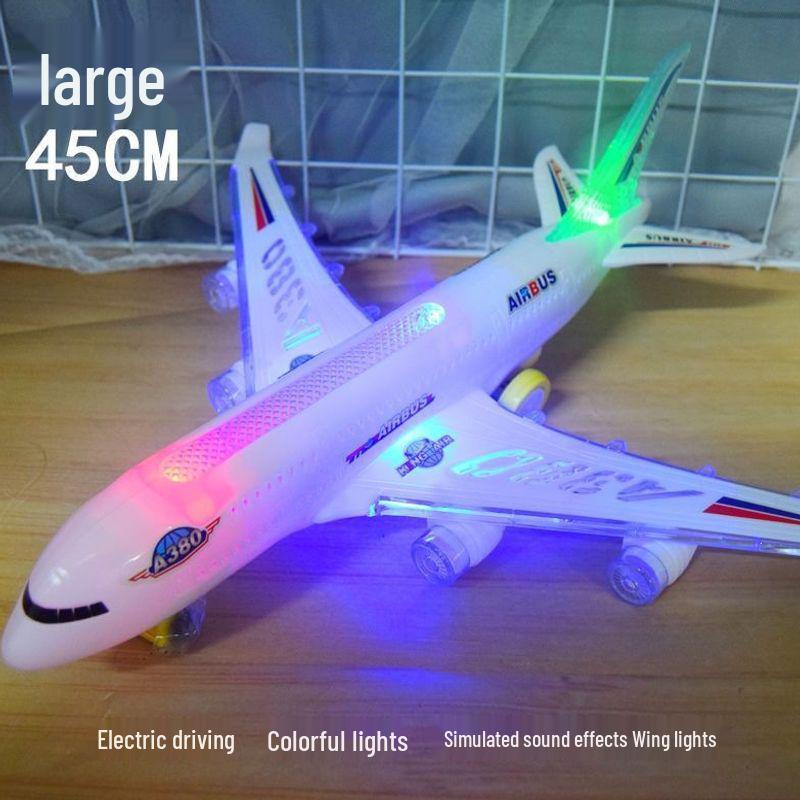 Electric Children's Airbus Model: Light & Sound Anti-Collision Toy Airplane Assembly.