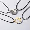 2 Pcs/Set Couple Necklace Stainless Steel Cute Cartoon Cat Animal Choker For Women Men Lovers Valentine's Day Jewelry Gifts