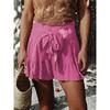 Sommerliche Shorts mit weitem Bein und Riemchen für Damen, drapiert, vielseitige Freizeithose