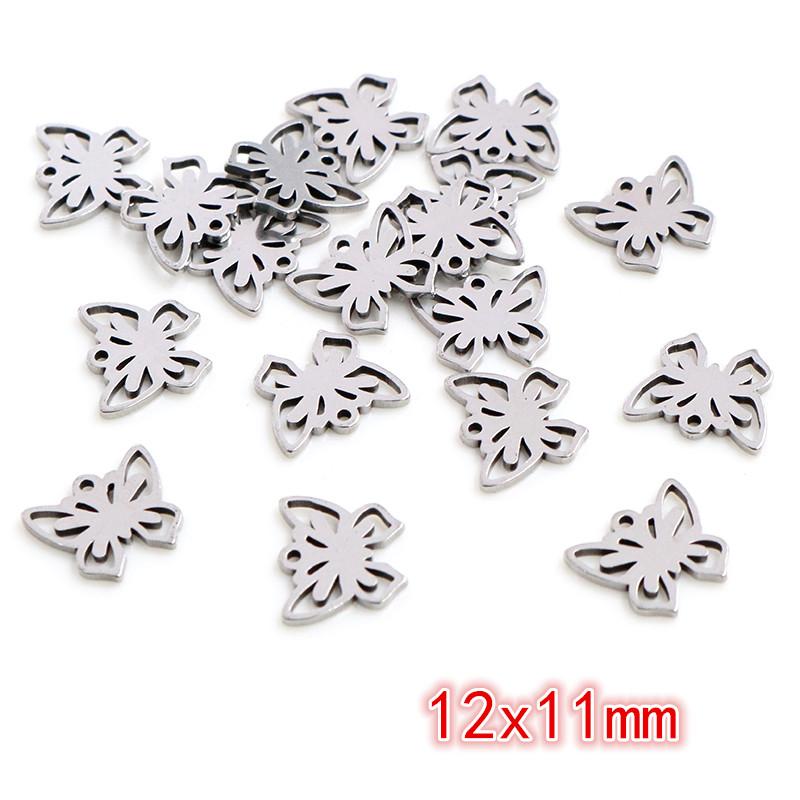 30pcs/lot No Fade Charms 316 Stainless Steel Butterfly tree heart Charms handmade Craft pendant Jewelry Making,DIY for necklace