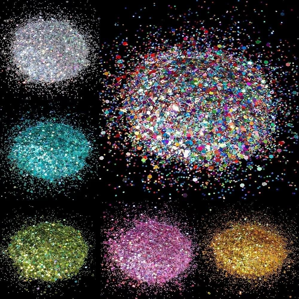 New Holographic Nail Glitter Powder Laser Rainbow Chrome Nail Powder Linear Glitter Diamond Nail Art Glitter Facepaint