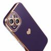 For iPhone 15 Slim TPU Case 6D Electroplating Love Heart Anti-Drop Phone Cover