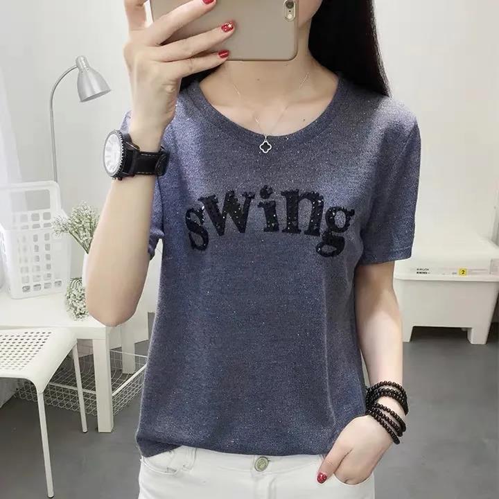 

Весенняя женская тонкая футболка с длинным рукавом, нижняя рубашка, рубашки с принтом, повседневные толстовки M синий