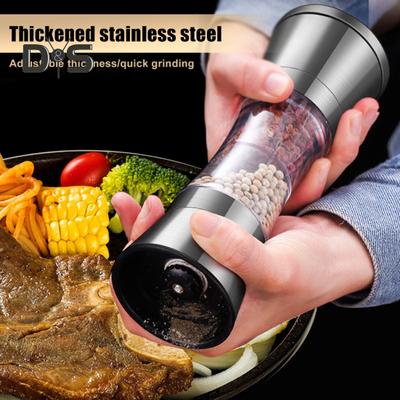 Stainless Steel Salt Grinder Adjustable Coarseness Easy To Clean Double Head 2 In 1 Grinder for Seasoning