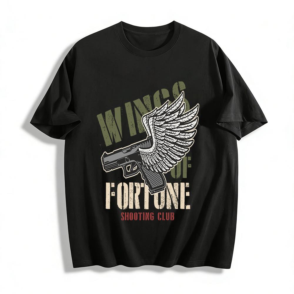 Крылья Удачи Стрелковый Клуб Графическая Повседневная Футболка Для Мужчин Хлопковая Футболка XXS