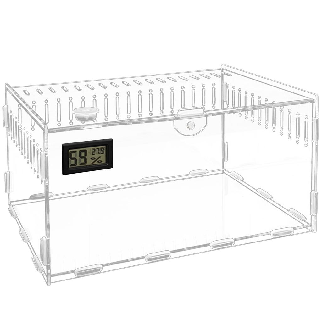 Insect Feeding Box Acrylic Transparent Breeding Cases for Spiders Reptiles Lizards Centipedes Small Snake 2 Size