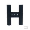 ISURE MARINE Aluminum Black Double Fishing Rod Holder 2-Channel Fishing Rod Marine Accessories for Boat Yacht Ship RV