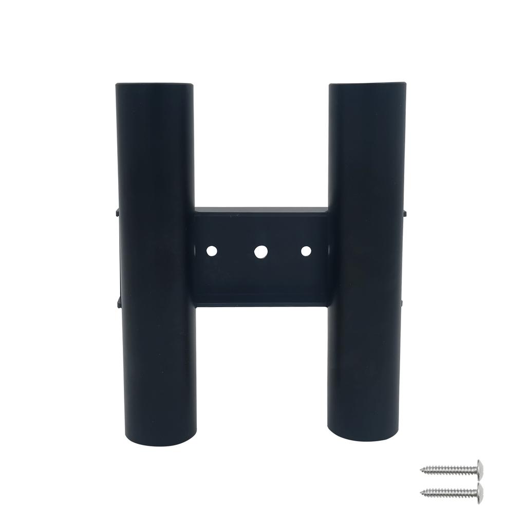 ISURE MARINE Aluminum Black Double Fishing Rod Holder 2-Channel Fishing Rod Marine Accessories for Boat Yacht Ship RV