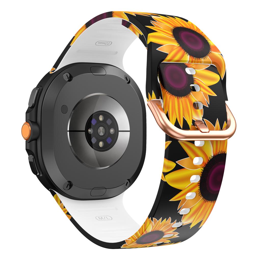 Floral Pattern Strap for Samsung Galaxy Watch 8 40 44mm Colorful Silicone Sport Band for Galaxy 8 Classic 46mm Sunflower Leopard