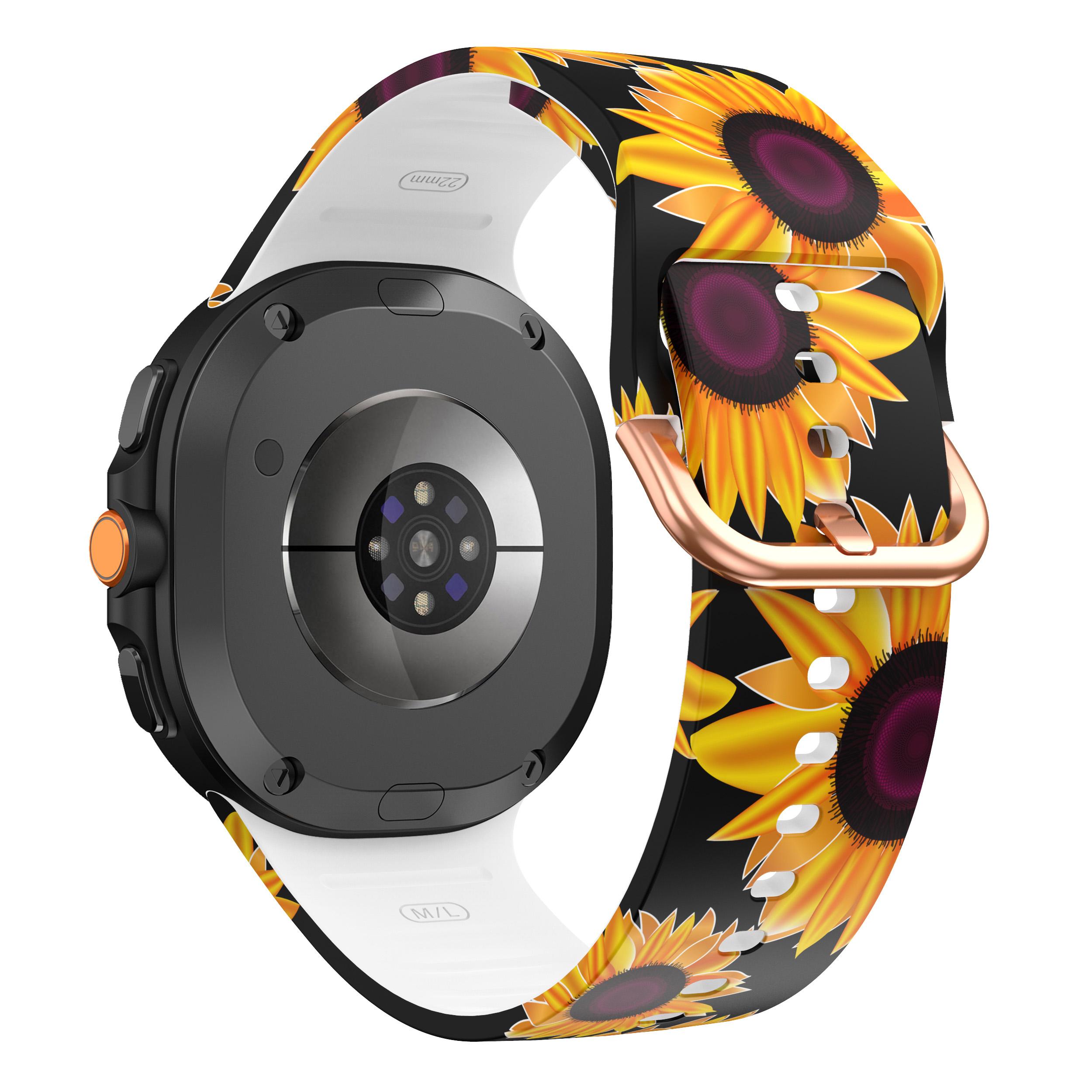 

Цветочный Дизайн РемешокДля Samsung Galaxy Watch 8 40 44мм Цветной Силиконовый Спортивный Ремешок Для Galaxy 8 Classic 46мм Подсолнух Леопард for galaxy 8 40 44mm