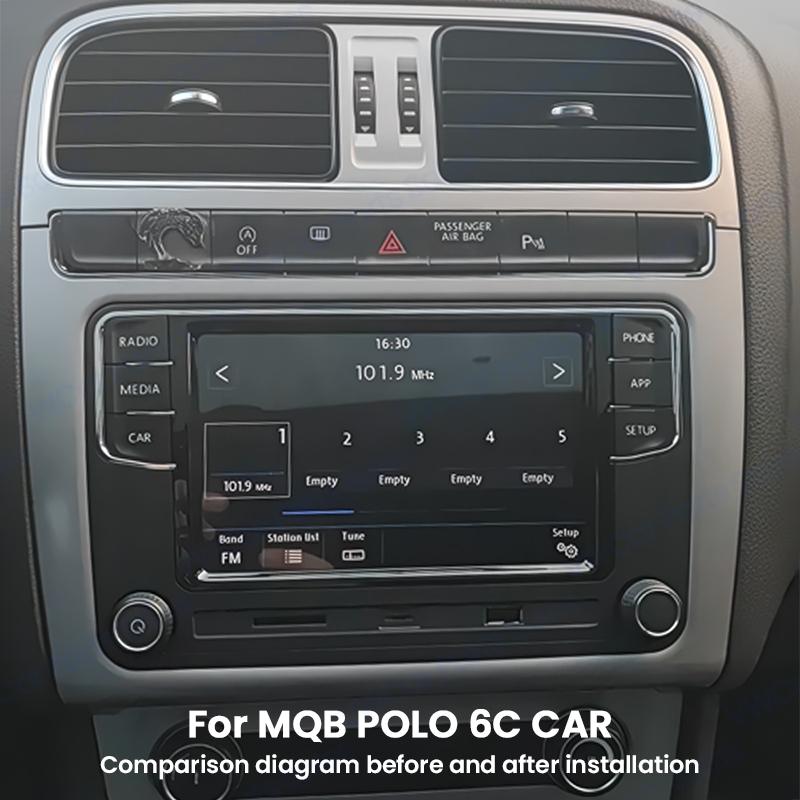 For VW MQB POLO 6C 6R 2014-2017 Car Radio Trim OEM MIB Frame Headunit Screen Bezel CD Plates Decorative Panel