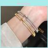 Bracciale Lettera H Placcato Oro 18k con Zirconi per Donna Gioielli Minimalisti alla Moda