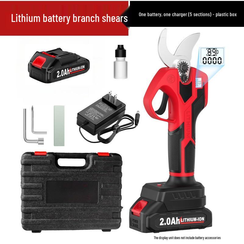Brushless Electric Handheld Pruning Shears with Lithium Battery and Digital Display