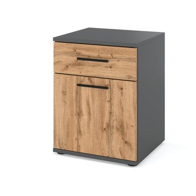 BEDSIDE CABINET GRAY OAK WOTAN "1D1S" TABLE