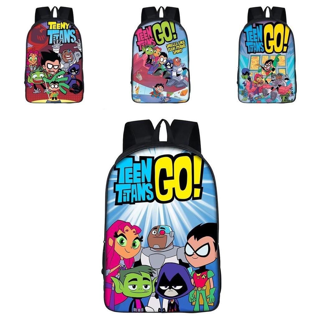 Teen Titans Go Kids Cartoon Backpack With Large Capacity And Smooth Zipper